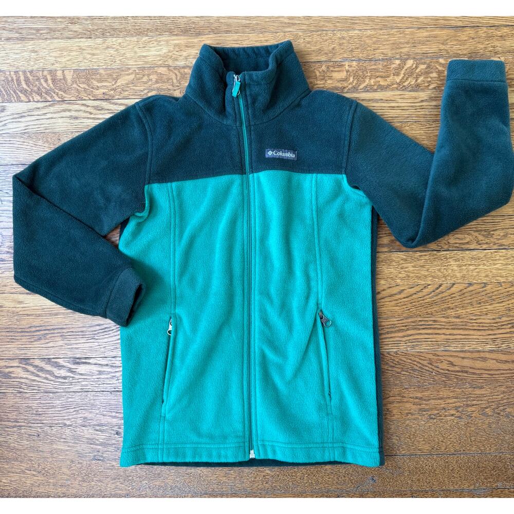 Columbia Boys' Green Fleece Zip Up Jacket Size 10-12